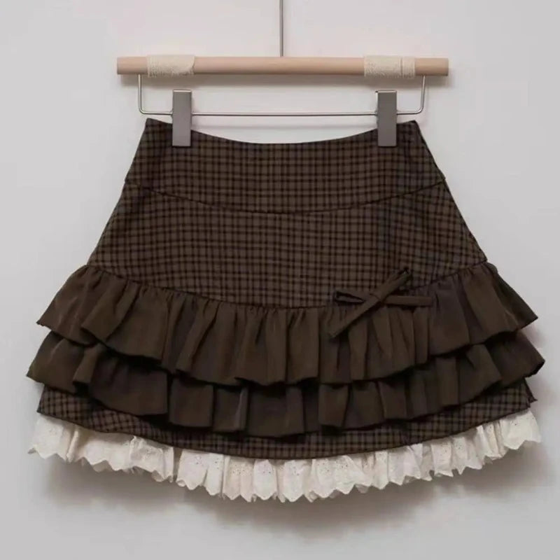 Women's Blue Black Riveted Belt Denim Skirt Y2K Harajuku High Street Fashion 90s Sexy A-line Mini Skirt Summer Clothing 2026 New
